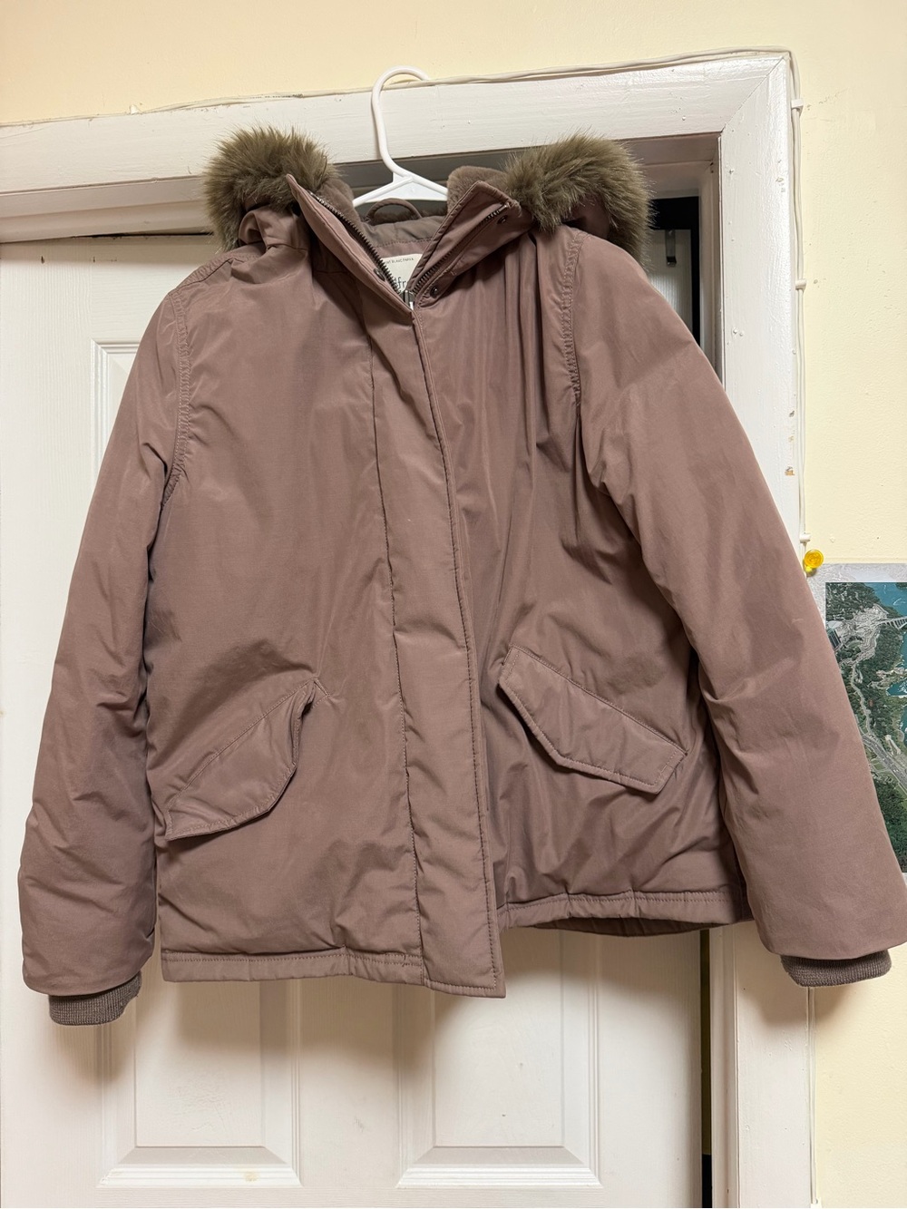 Aritiza Wilfred Mont Blanc Short Parka XS, Stone Taupe, Goose-Down Parka Jacket